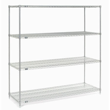 Nexel Wire Shelving, Poly-Z-Brite, 72W x 24D x 54H 24725Z